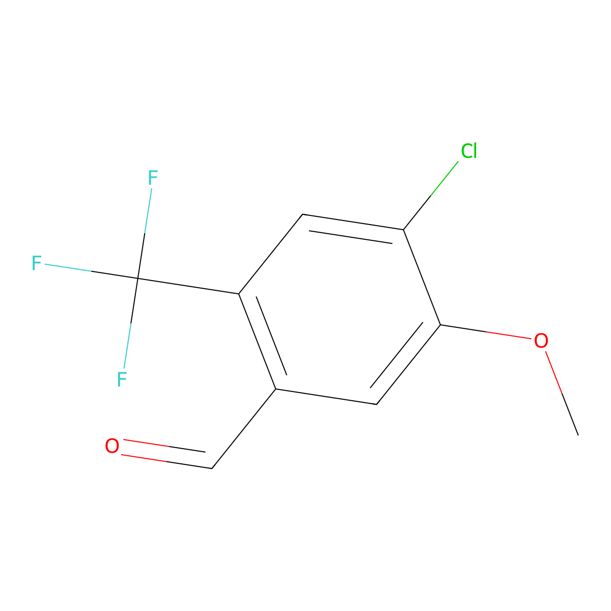 4-Chloro-5-methoxy-2-(trifluoromethyl)benzaldehyde molecular structure, CAS 2385487-56-7