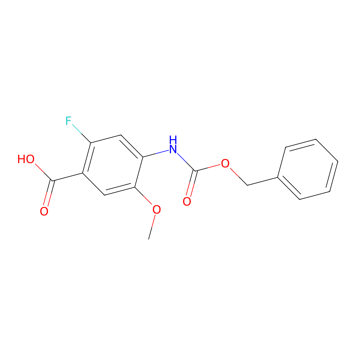 4-{[(Benzyloxy)carbonyl]amino}-2-fluoro-5-methoxybenzoic acid molecular structure, CAS 2385488-11-7