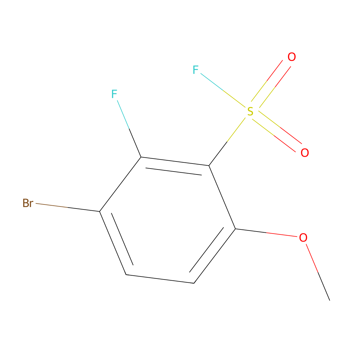 3-Bromo-2-fluoro-6-methoxybenzene-1-sulfonyl fluoride molecular structure, CAS 2385490-65-1