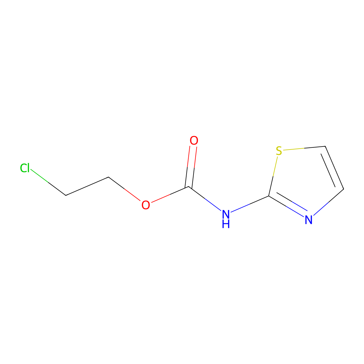 2-Chloroethyl 1,3-thiazol-2-ylcarbamate molecular structure, CAS 23855-56-3