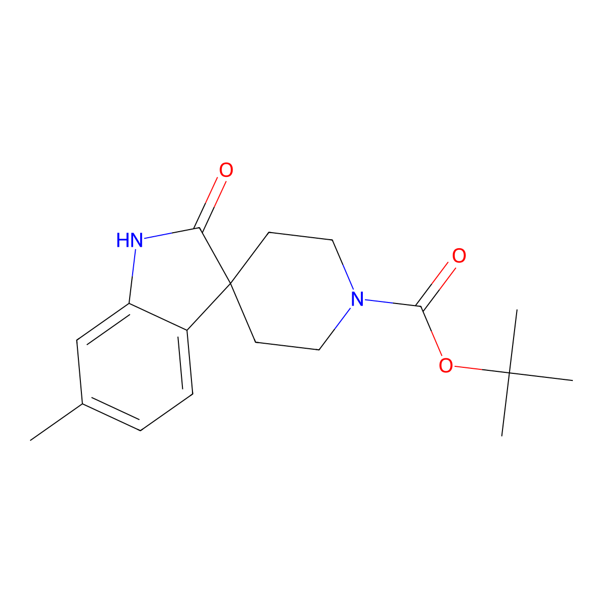 tert-Butyl 6-methyl-2-oxospiro[indoline-3,4'-piperidine]-1'-carboxylate molecular structure, CAS 2385503-17-1