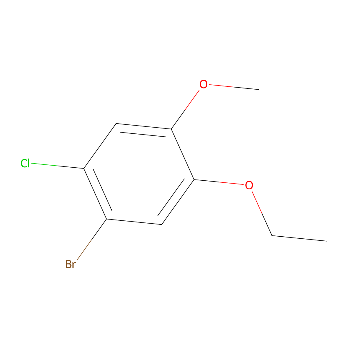 1-Bromo-2-chloro-5-ethoxy-4-methoxybenzene molecular structure, CAS 2385514-61-2