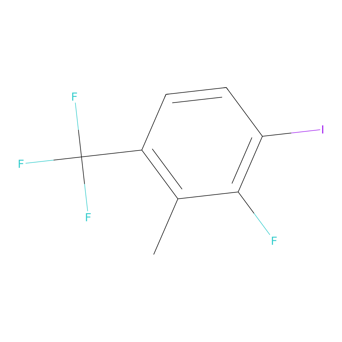 2-Fluoro-1-iodo-3-methyl-4-(trifluoromethyl)benzene molecular structure, CAS 2385525-65-3