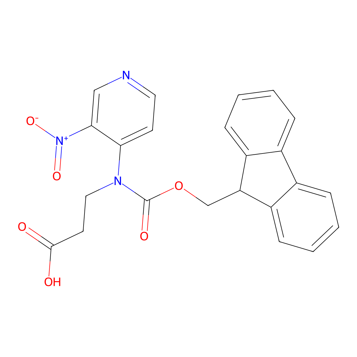 3-({[(9H-fluoren-9-yl)methoxy]carbonyl}(3-nitropyridin-4-yl)amino)propanoic acid molecular structure, CAS 2385530-94-7