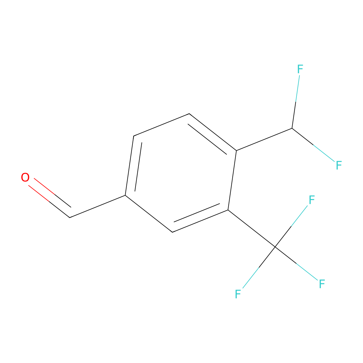 4-(Difluoromethyl)-3-(trifluoromethyl)benzaldehyde molecular structure, CAS 2385532-15-8