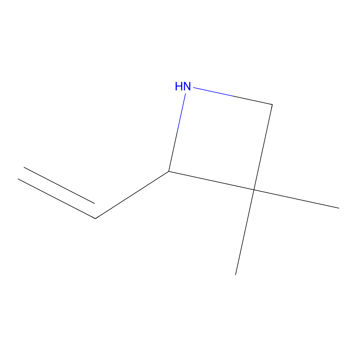 2-Ethenyl-3,3-dimethylazetidine molecular structure, CAS 2385533-37-7