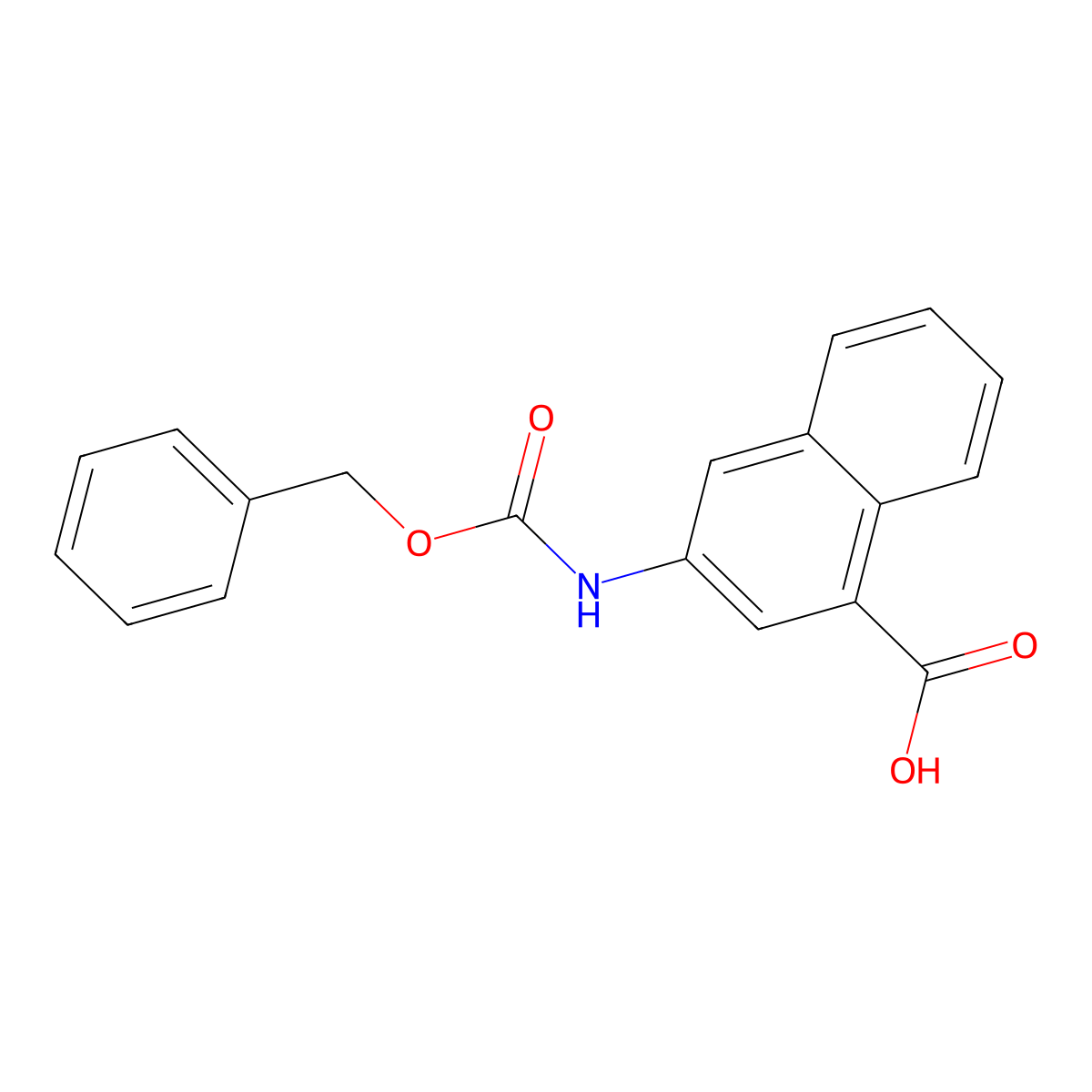 3-{[(Benzyloxy)carbonyl]amino}naphthalene-1-carboxylic acid molecular structure, CAS 2385536-65-0