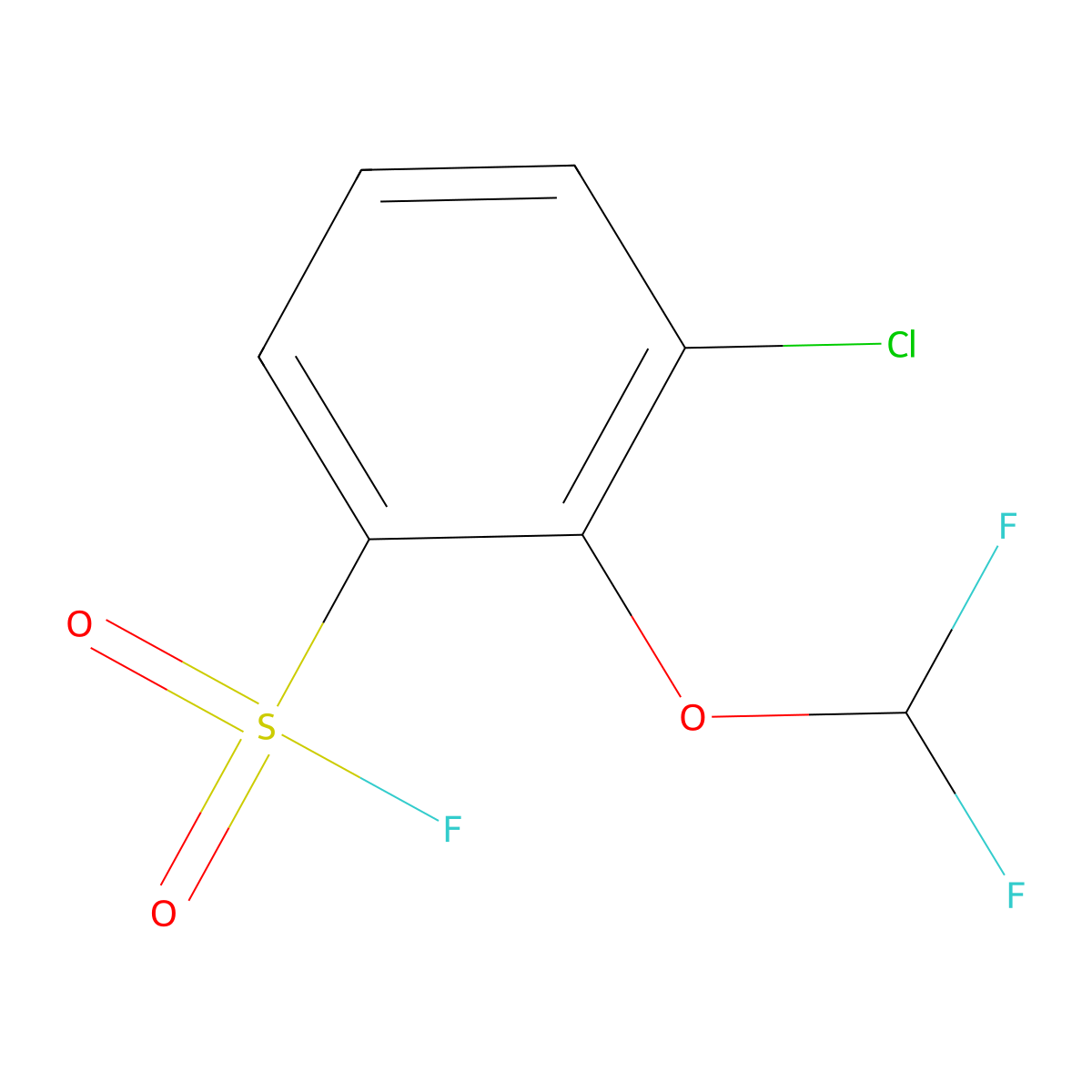 3-Chloro-2-(difluoromethoxy)benzene-1-sulfonyl fluoride molecular structure, CAS 2385538-14-5