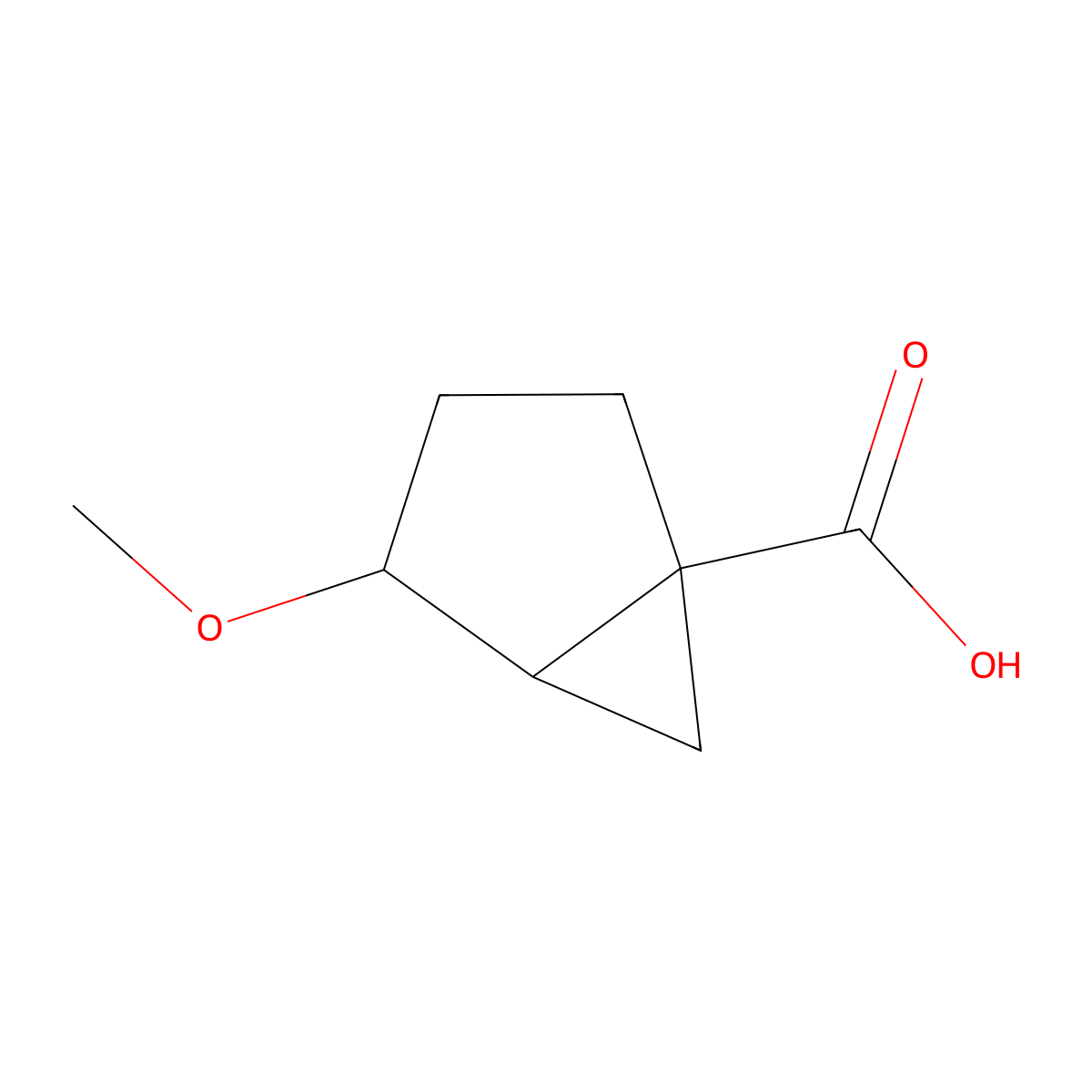 4-Methoxybicyclo(3.1.0)hexane-1-carboxylic acid molecular structure, CAS 2385547-62-4