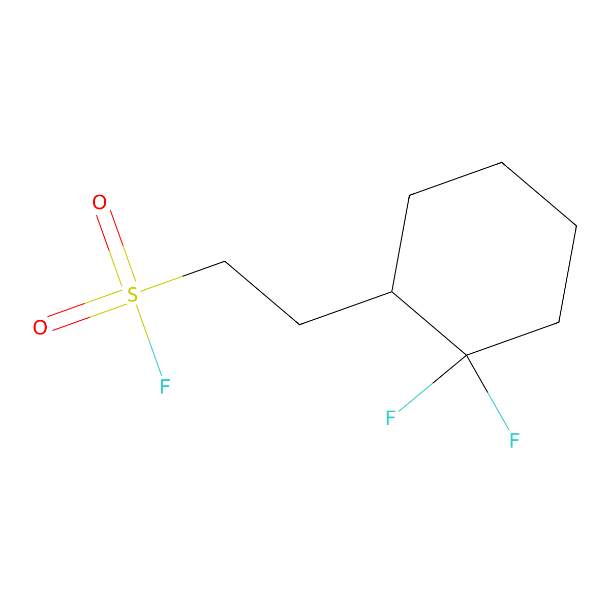 2-(2,2-Difluorocyclohexyl)ethane-1-sulfonyl fluoride molecular structure, CAS 2385550-93-4