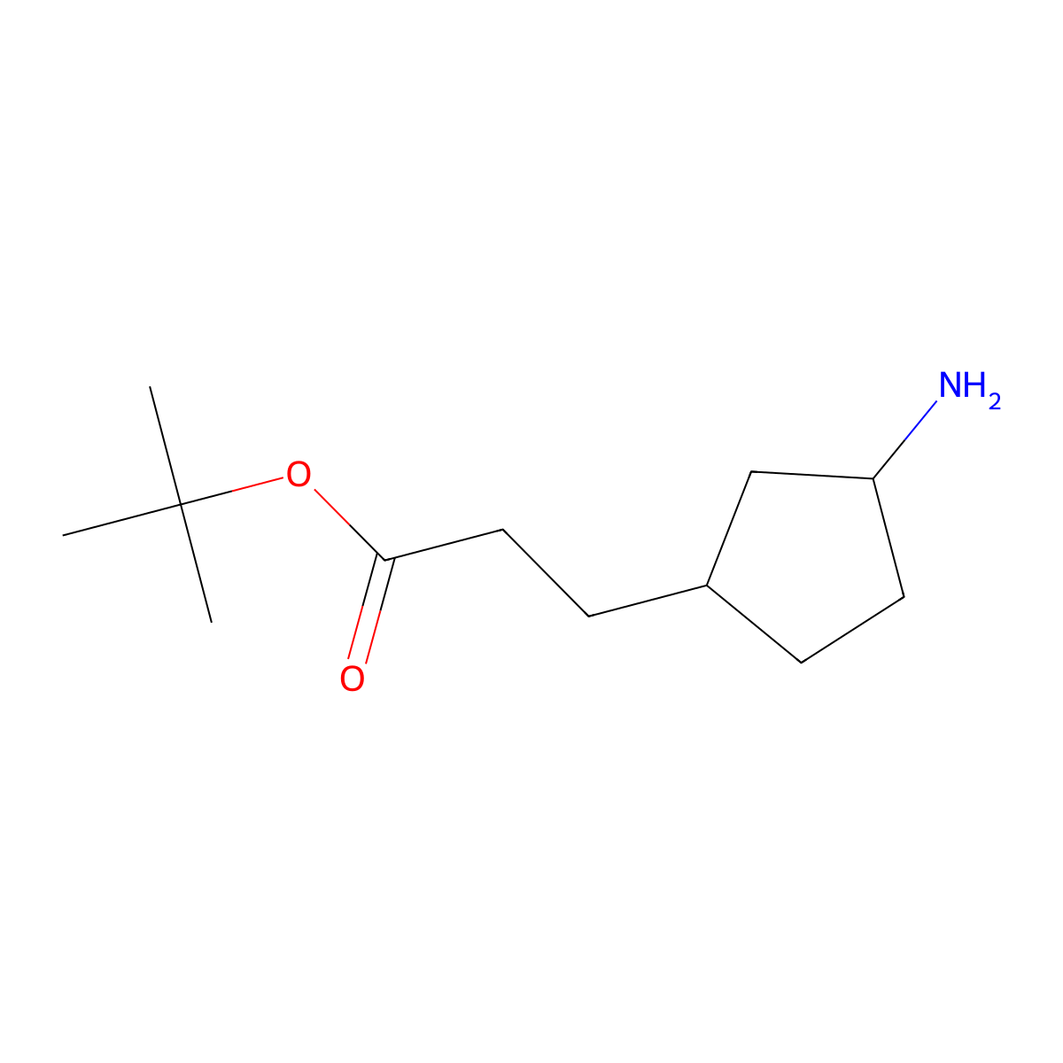 Tert-butyl 3-(3-aminocyclopentyl)propanoate molecular structure, CAS 2385551-97-1