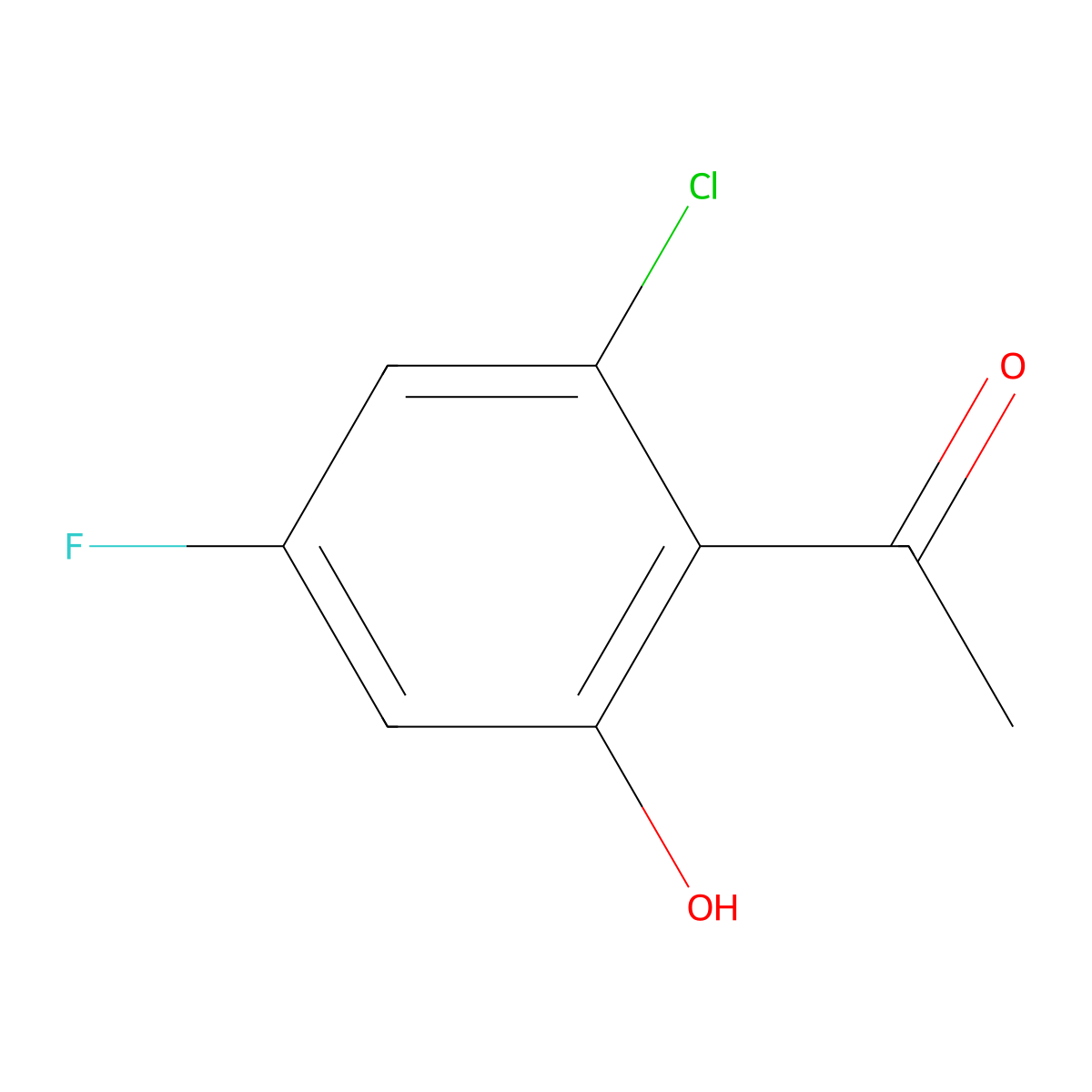 1-(2-Chloro-4-fluoro-6-hydroxyphenyl)ethan-1-one molecular structure, CAS 2385557-49-1