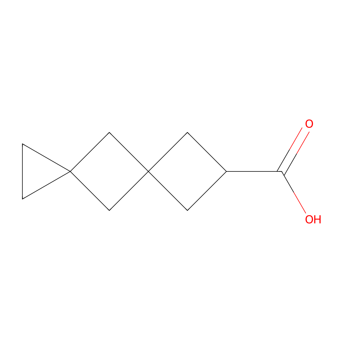 Dispiro[2.1.3^{5}.1^{3}]nonane-7-carboxylic acid molecular structure, CAS 2385559-41-9
