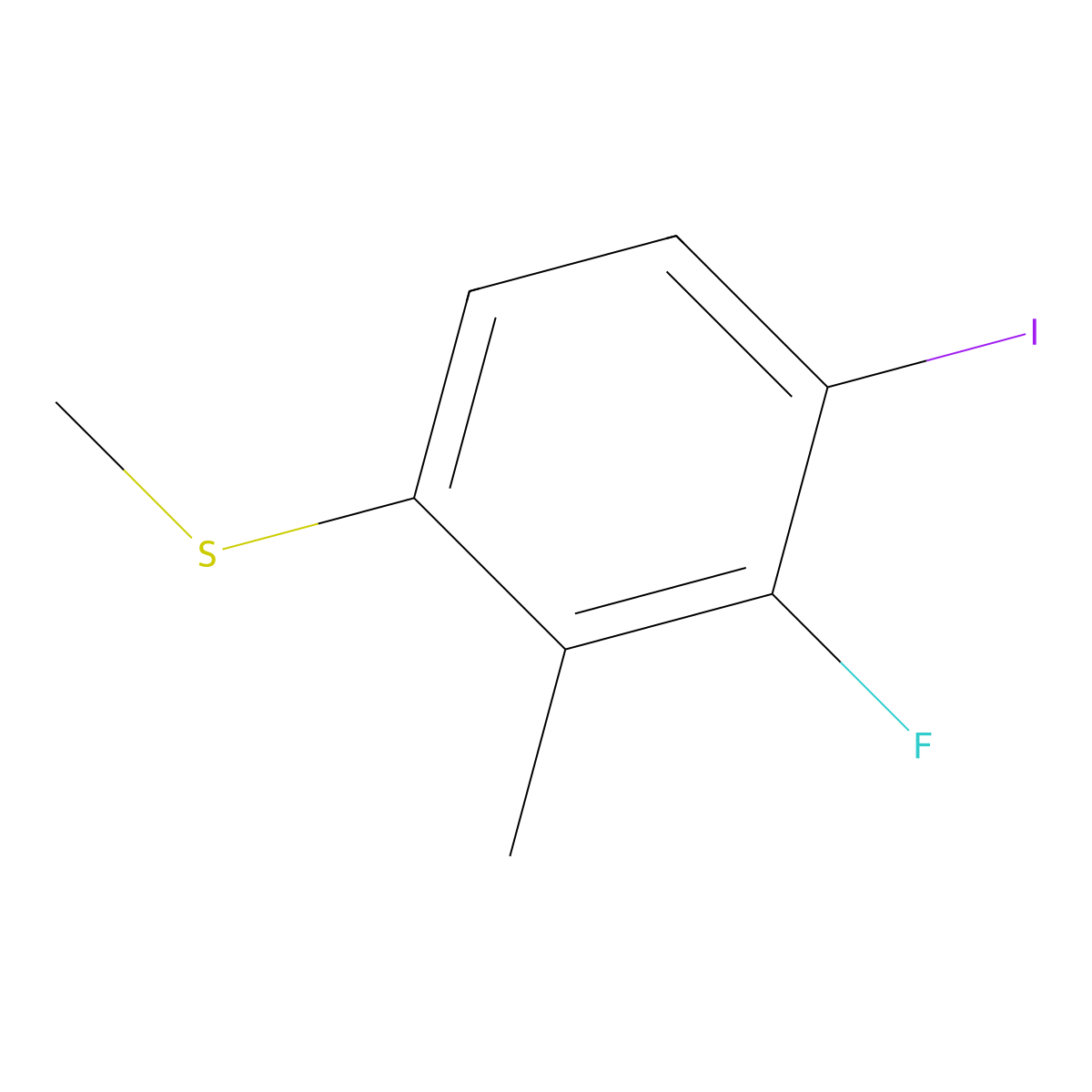 (3-Fluoro-4-iodo-2-methylphenyl)(methyl)sulfane molecular structure, CAS 2385562-97-8