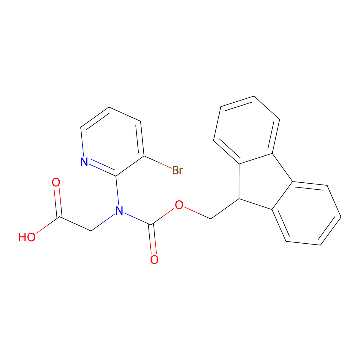 2-[(3-bromopyridin-2-yl)({[(9H-fluoren-9-yl)methoxy]carbonyl})amino]acetic acid molecular structure, CAS 2385568-79-4