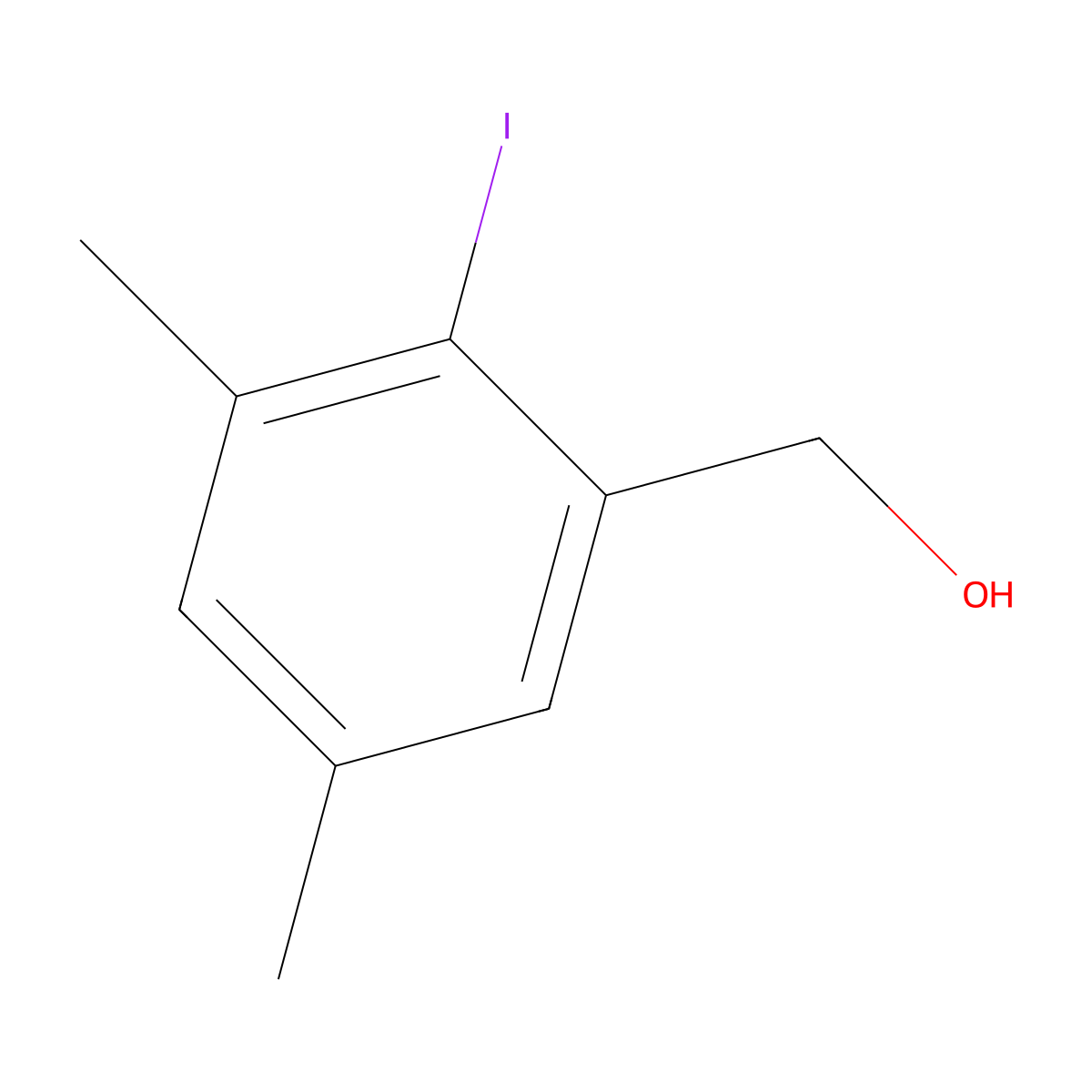(2-Iodo-3,5-dimethylphenyl)methanol molecular structure, CAS 2385569-31-1