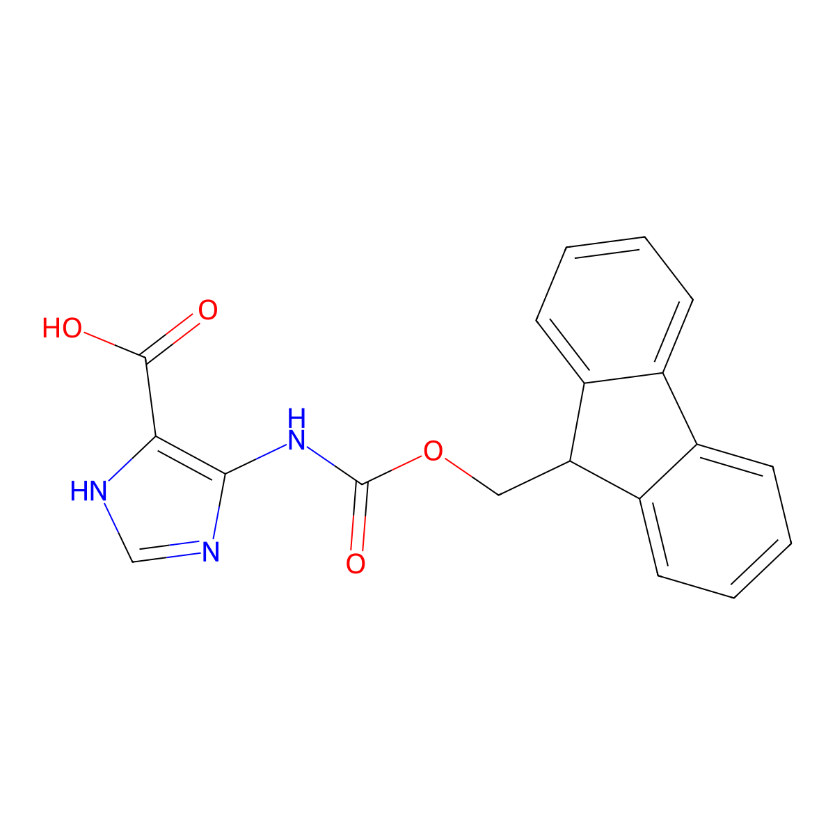 4-({[(9H-fluoren-9-yl)methoxy]carbonyl}amino)-1H-imidazole-5-carboxylic acid molecular structure, CAS 2385578-61-8
