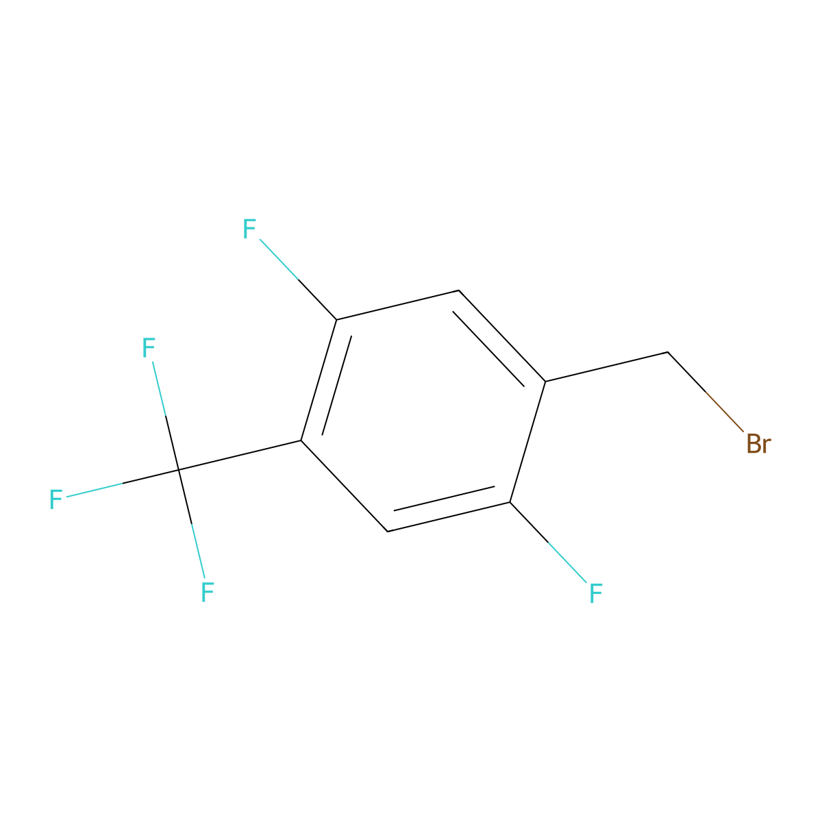 2,5-Difluoro-4-(trifluoromethyl)benzyl bromide molecular structure, CAS 2385579-27-9