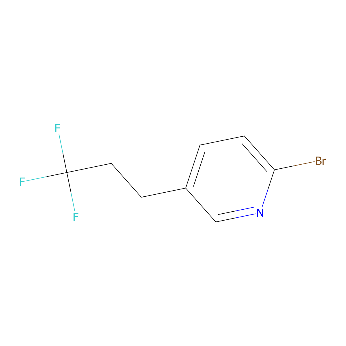 2-Bromo-5-(3,3,3-trifluoropropyl)pyridine molecular structure, CAS 2385584-57-4