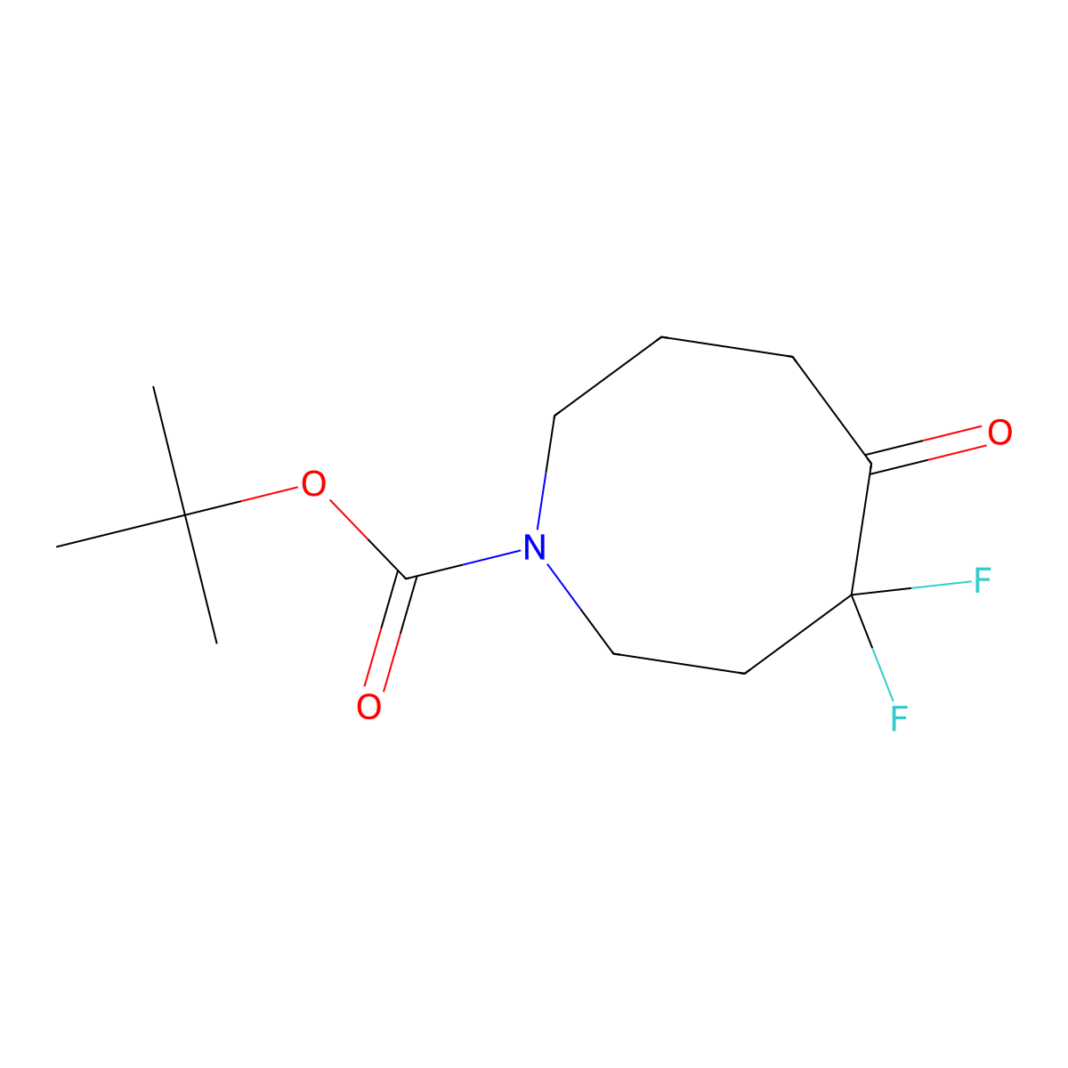 Tert-butyl 4,4-difluoro-5-oxoazocane-1-carboxylate molecular structure, CAS 2385587-28-8