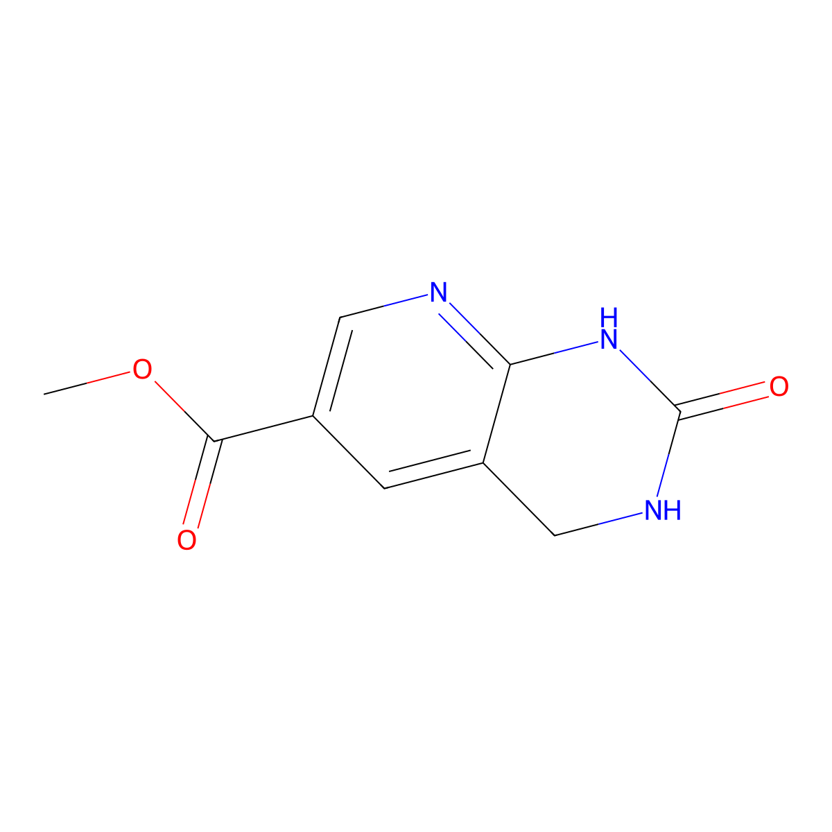methyl 2-oxo-1H,2H,3H,4H-pyrido[2,3-d]pyrimidine-6-carboxylate molecular structure, CAS 2385592-52-7