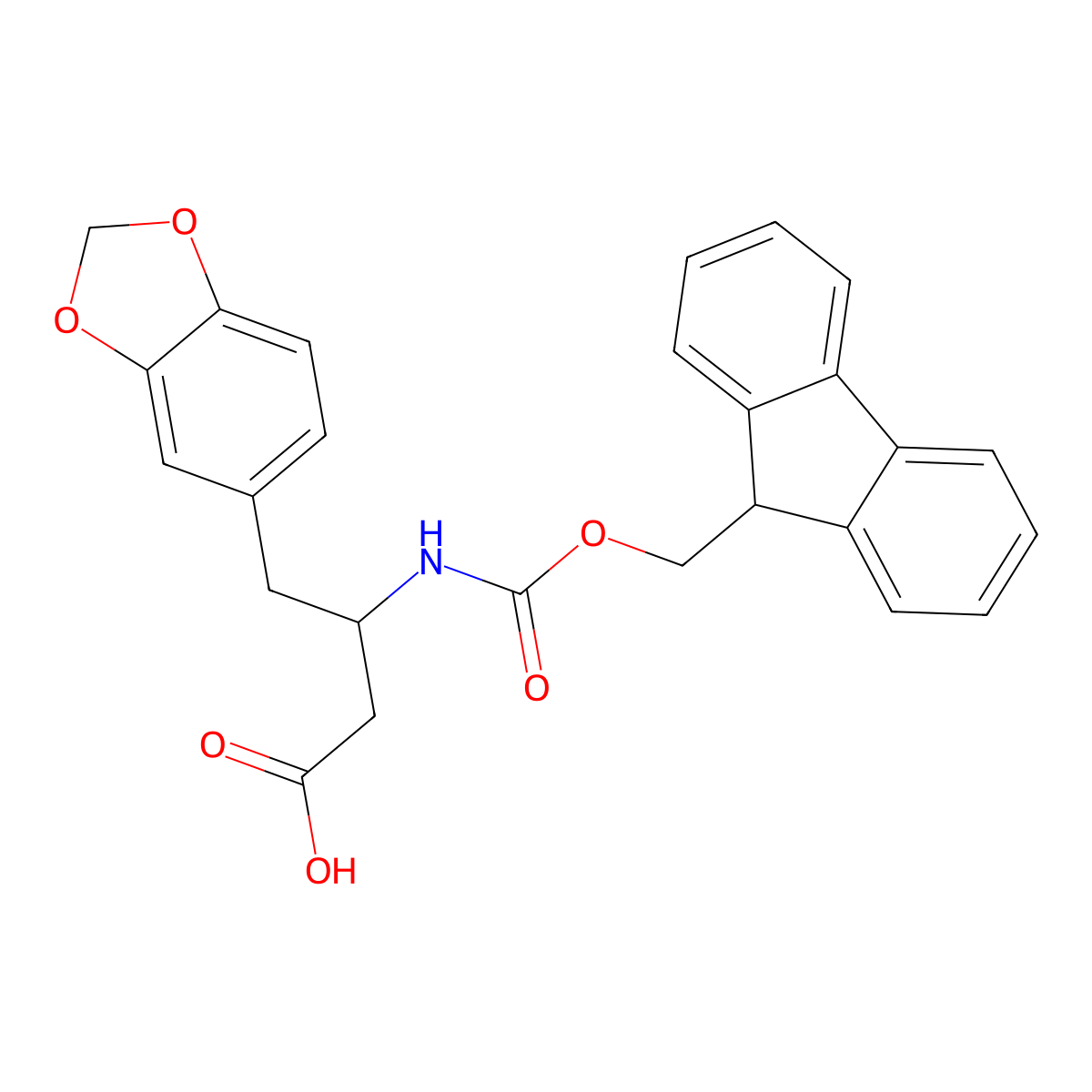 4-(1,3-dioxaindan-5-yl)-3-({[(9H-fluoren-9-yl)methoxy]carbonyl}amino)butanoic acid molecular structure, CAS 2385593-37-1