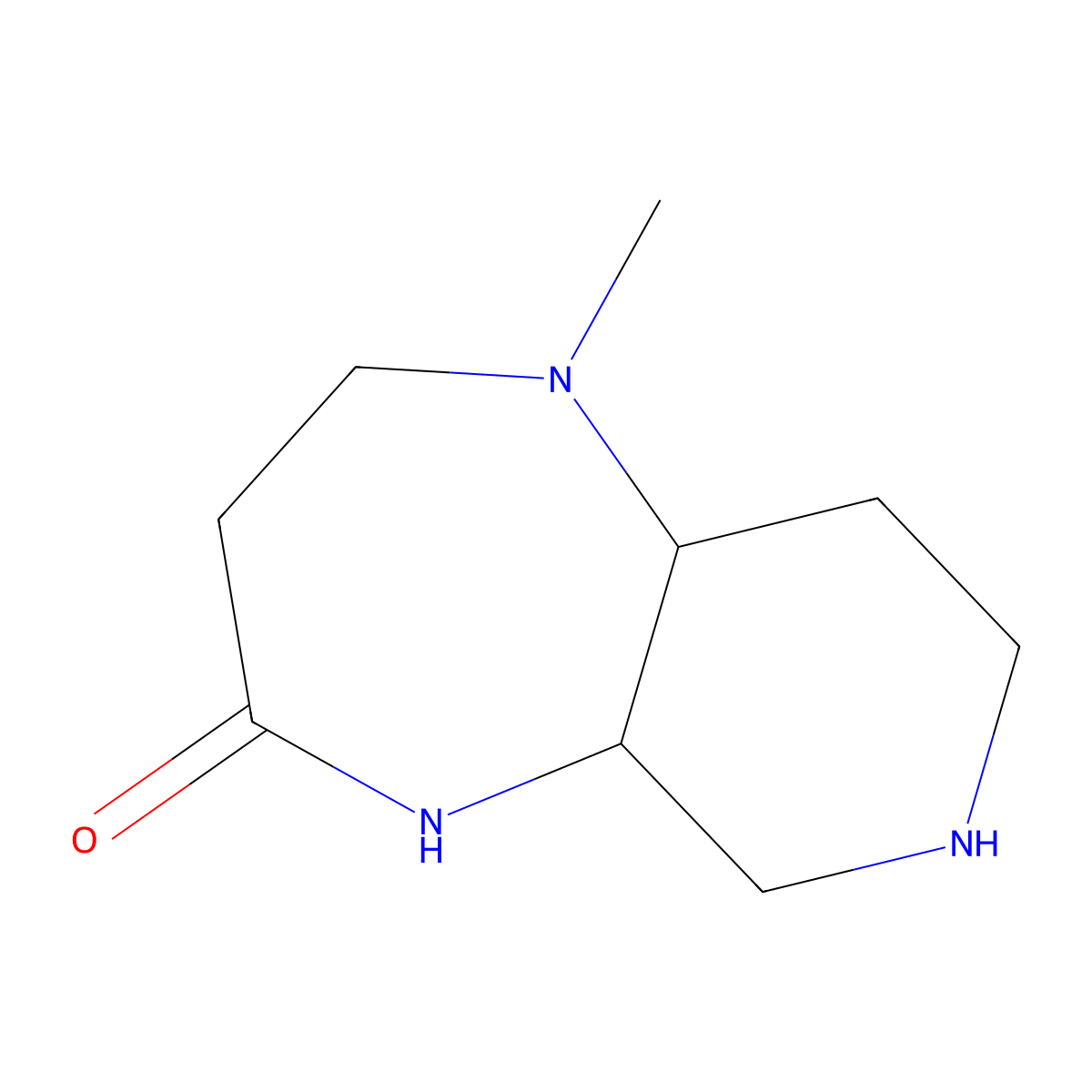 1-methyl-decahydro-1H-pyrido[3,4-b][1,4]diazepin-4-one molecular structure, CAS 2385596-12-1