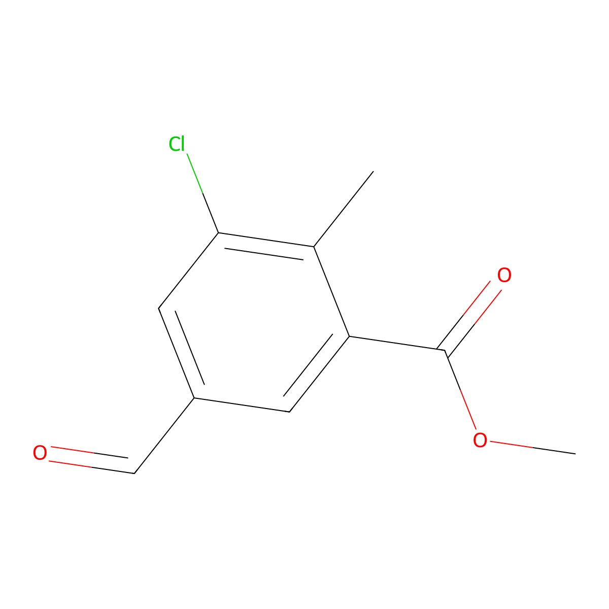 Methyl 3-chloro-5-formyl-2-methylbenzoate molecular structure, CAS 2385596-15-4