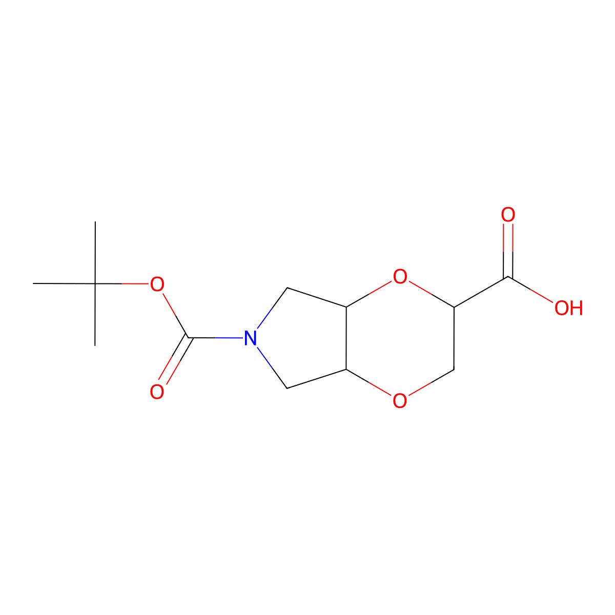 6-[(tert-butoxy)carbonyl]-hexahydro-2H-[1,4]dioxino[2,3-c]pyrrole-2-carboxylicacid molecular structure, CAS 2385605-84-3