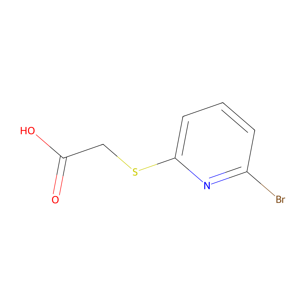 2-[(6-Bromopyridin-2-yl)sulfanyl]acetic acid molecular structure, CAS 2385607-69-0