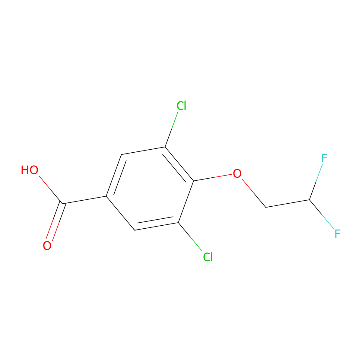 3,5-Dichloro-4-(2,2-difluoroethoxy)benzoic acid molecular structure, CAS 2385608-17-1