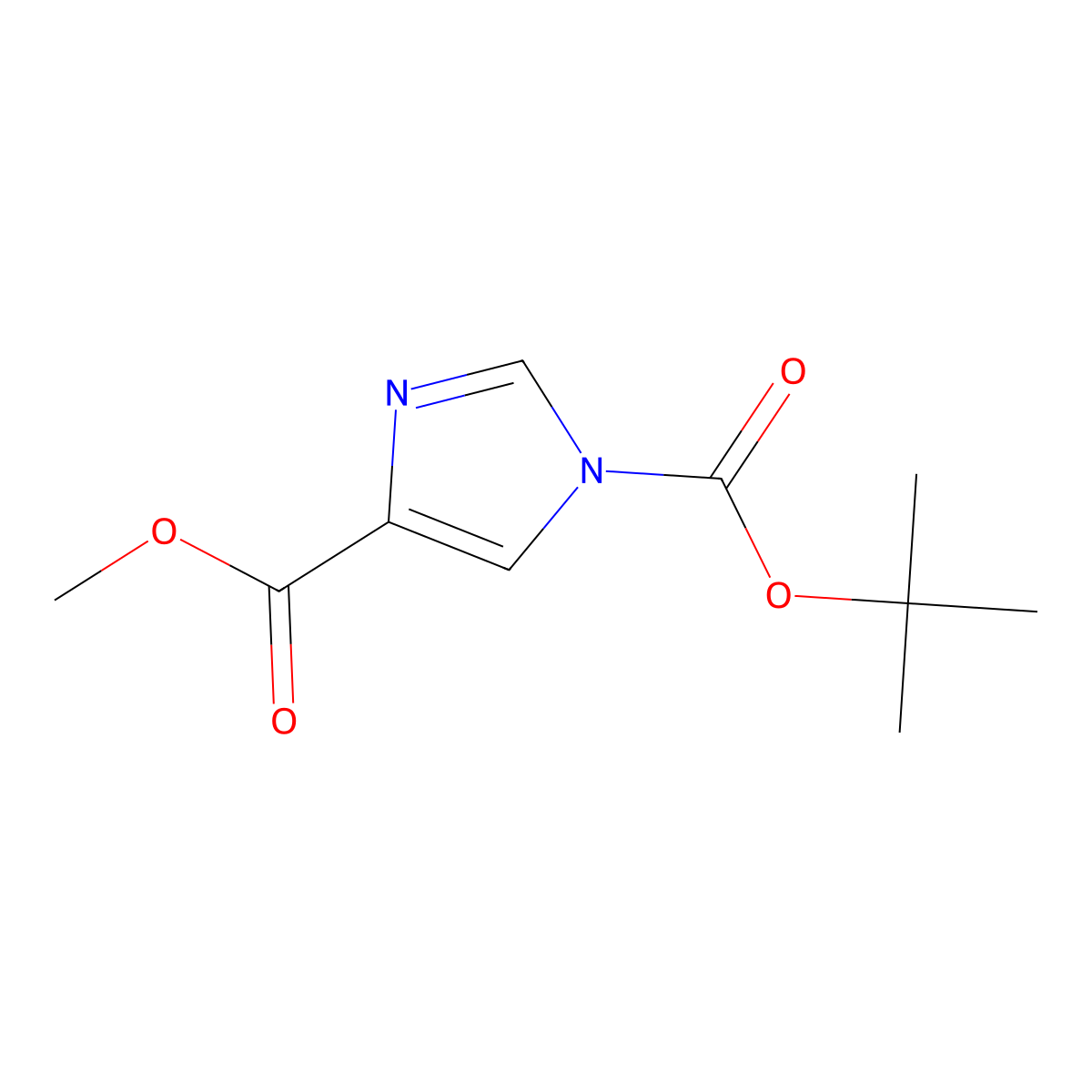 1-tert-Butyl 4-methyl 1H-imidazole-1,4-dicarboxylate molecular structure, CAS 2385610-19-3