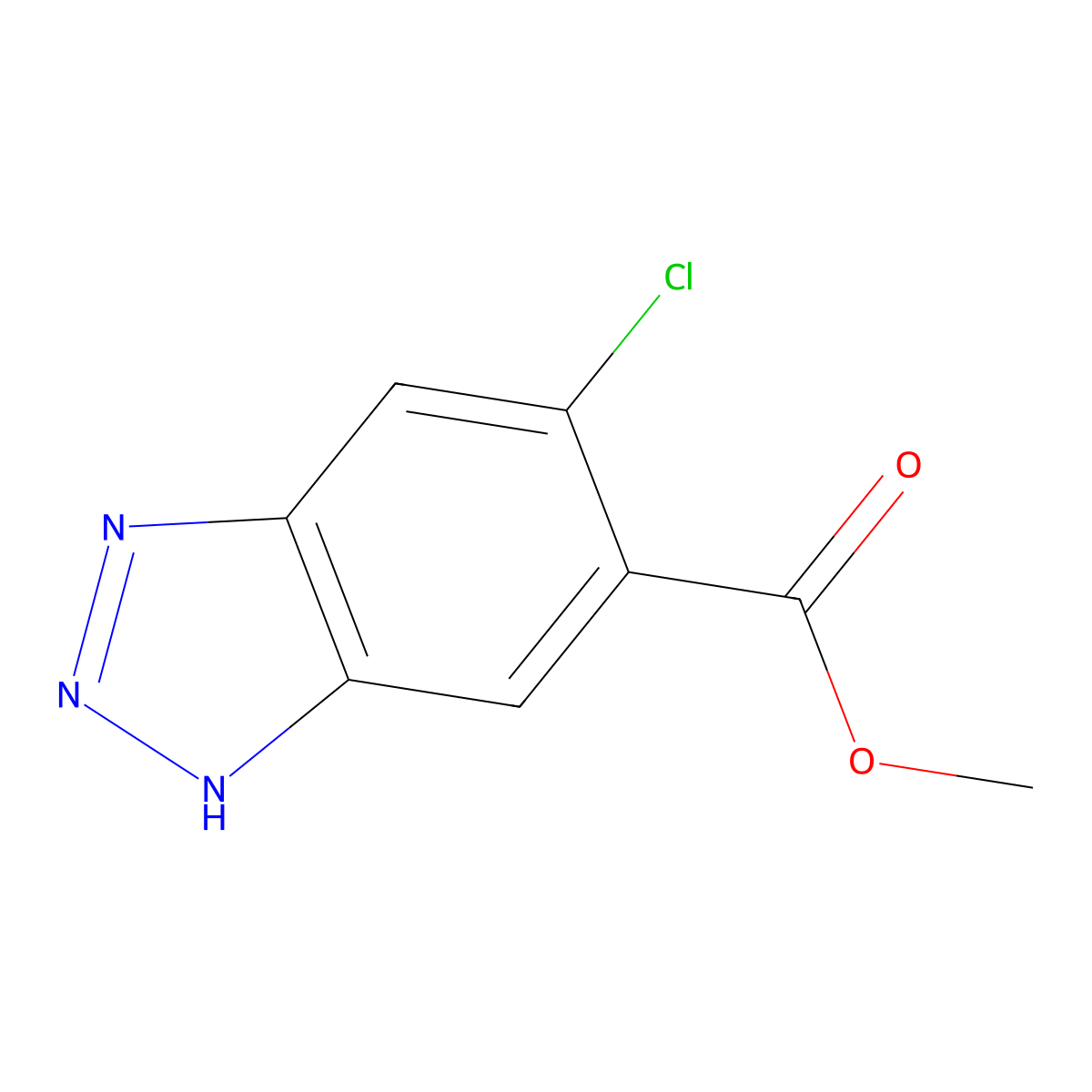 Methyl 6-chloro-1H-benzo[d][1,2,3]triazole-5-carboxylate molecular structure, CAS 2385613-04-5