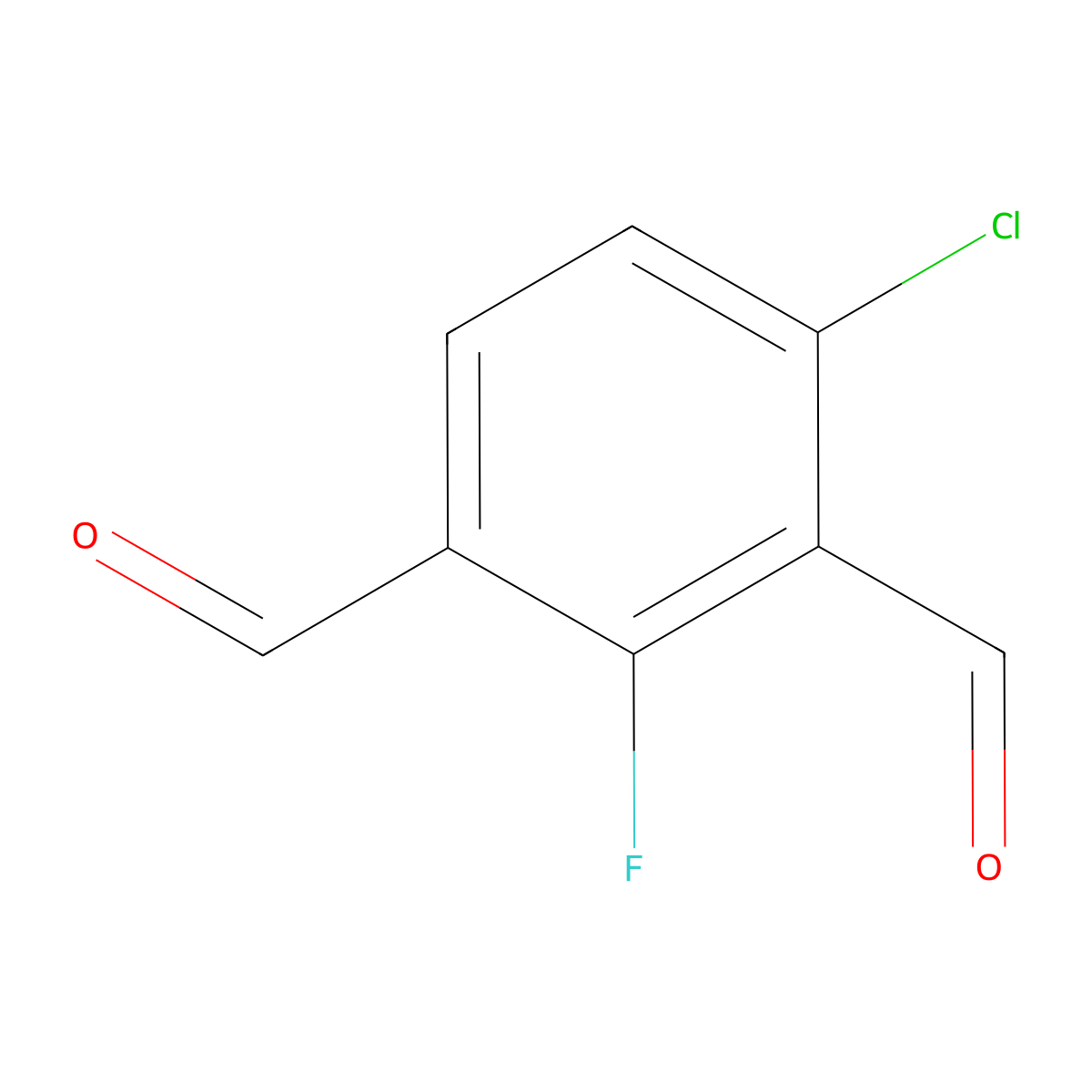 4-Chloro-2-fluoroisophthalaldehyde molecular structure, CAS 2385616-60-2