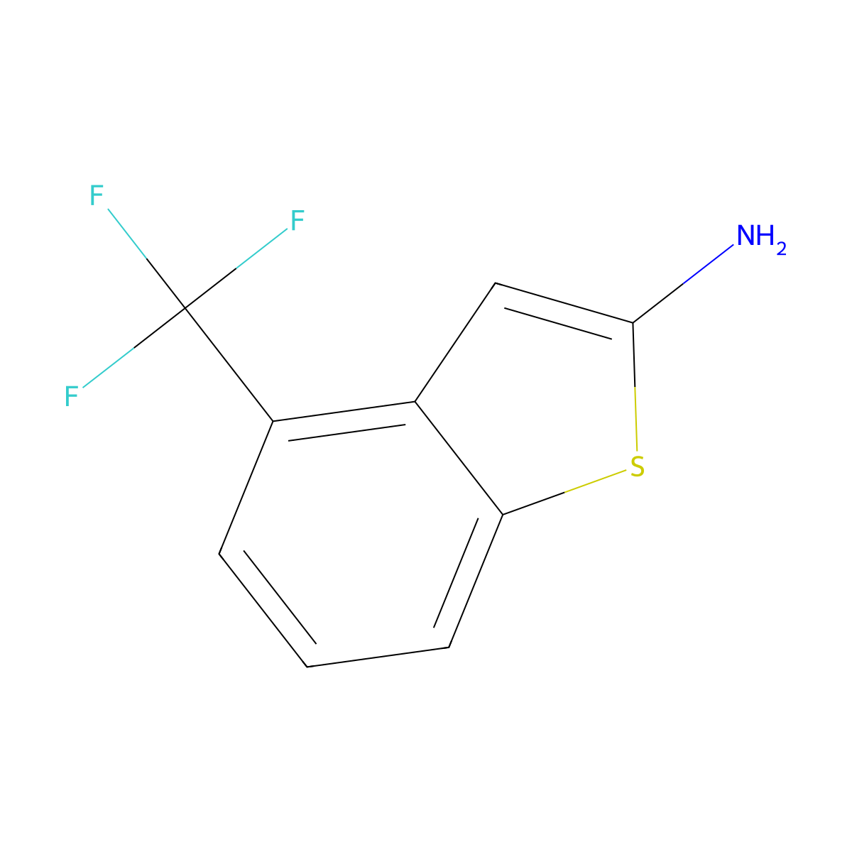 4-(Trifluoromethyl)benzo[b]thiophen-2-amine molecular structure, CAS 2385617-19-4