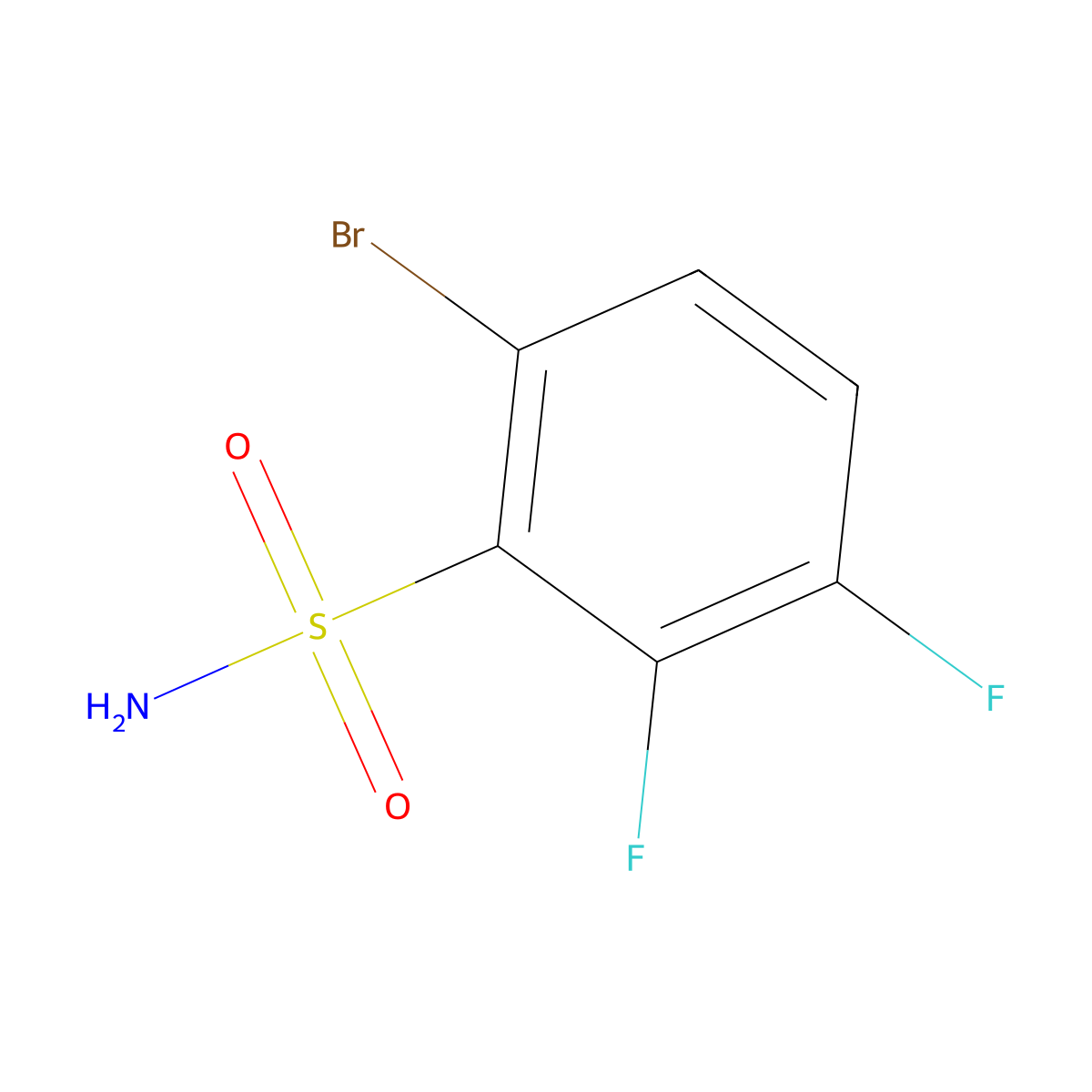 6-Bromo-2,3-difluorobenzene-1-sulfonamide molecular structure, CAS 2385622-82-0