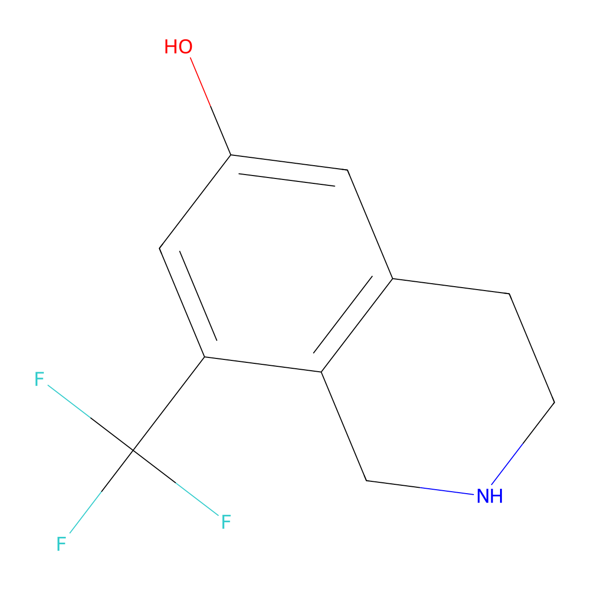 8-(Trifluoromethyl)-1,2,3,4-tetrahydroisoquinolin-6-ol molecular structure, CAS 2385634-94-4