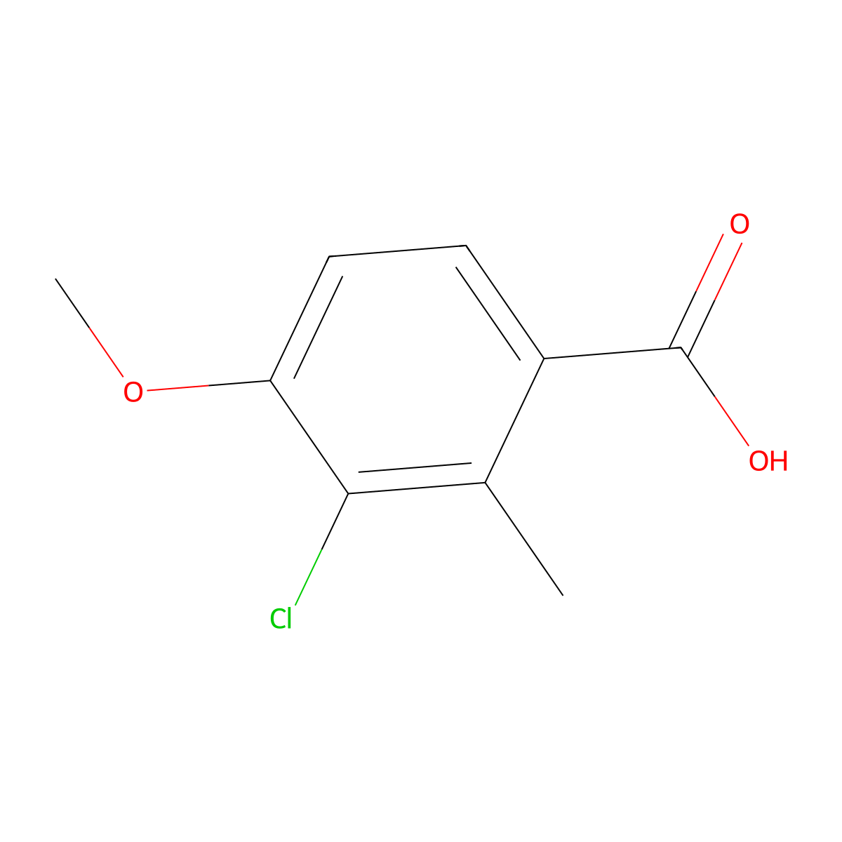 3-Chloro-4-methoxy-2-methylbenzoic acid molecular structure, CAS 2385636-04-2