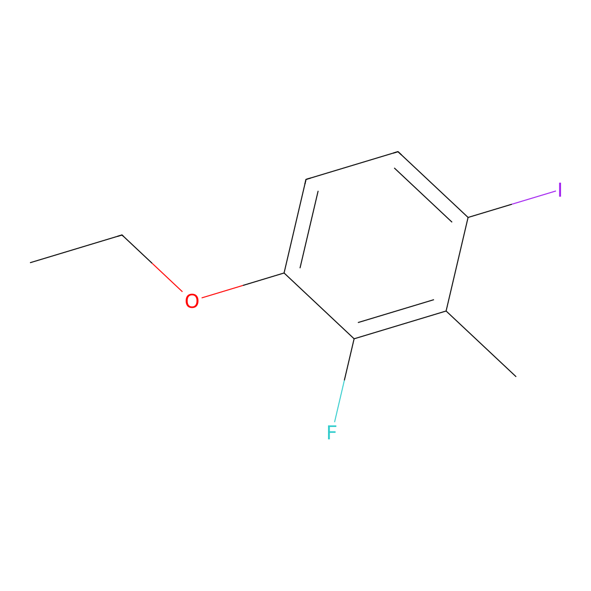 1-Ethoxy-2-fluoro-4-iodo-3-methylbenzene molecular structure, CAS 2385637-03-4