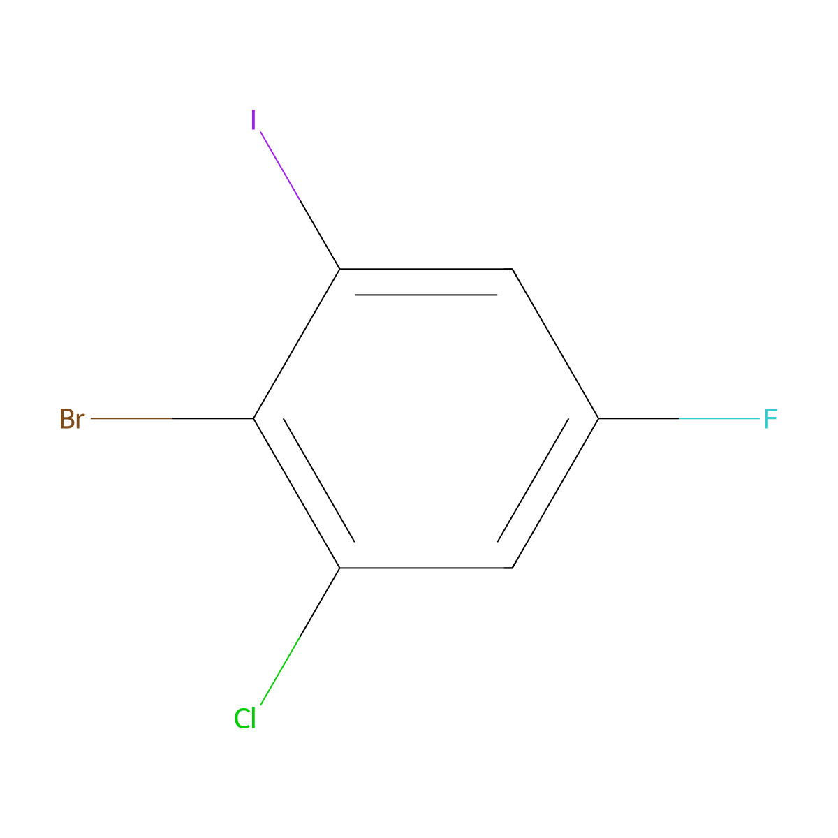 2-Bromo-1-chloro-5-fluoro-3-iodobenzene molecular structure, CAS 2385641-26-7