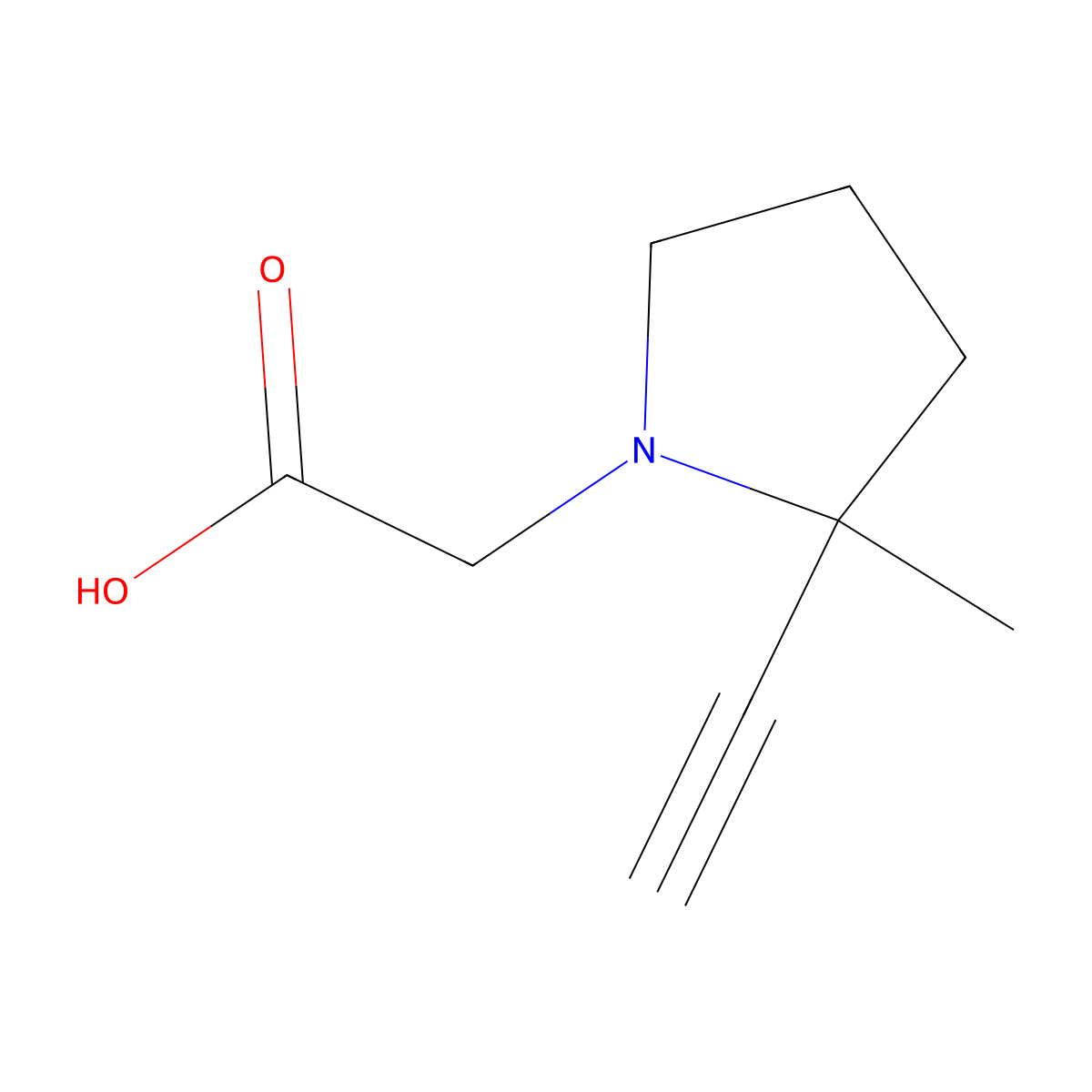 (R)-2-Ethynyl-2-methylpyrrolidine-1-aceticAcid molecular structure, CAS 2385642-66-8