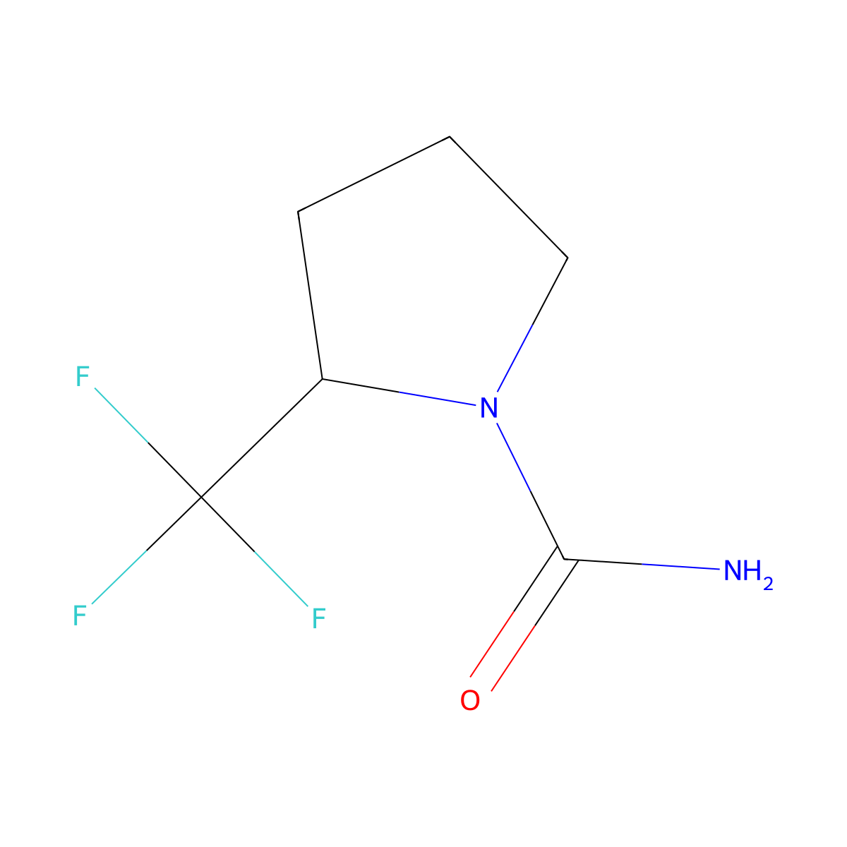 2-(Trifluoromethyl)pyrrolidine-1-carboxamide molecular structure, CAS 2385644-05-1