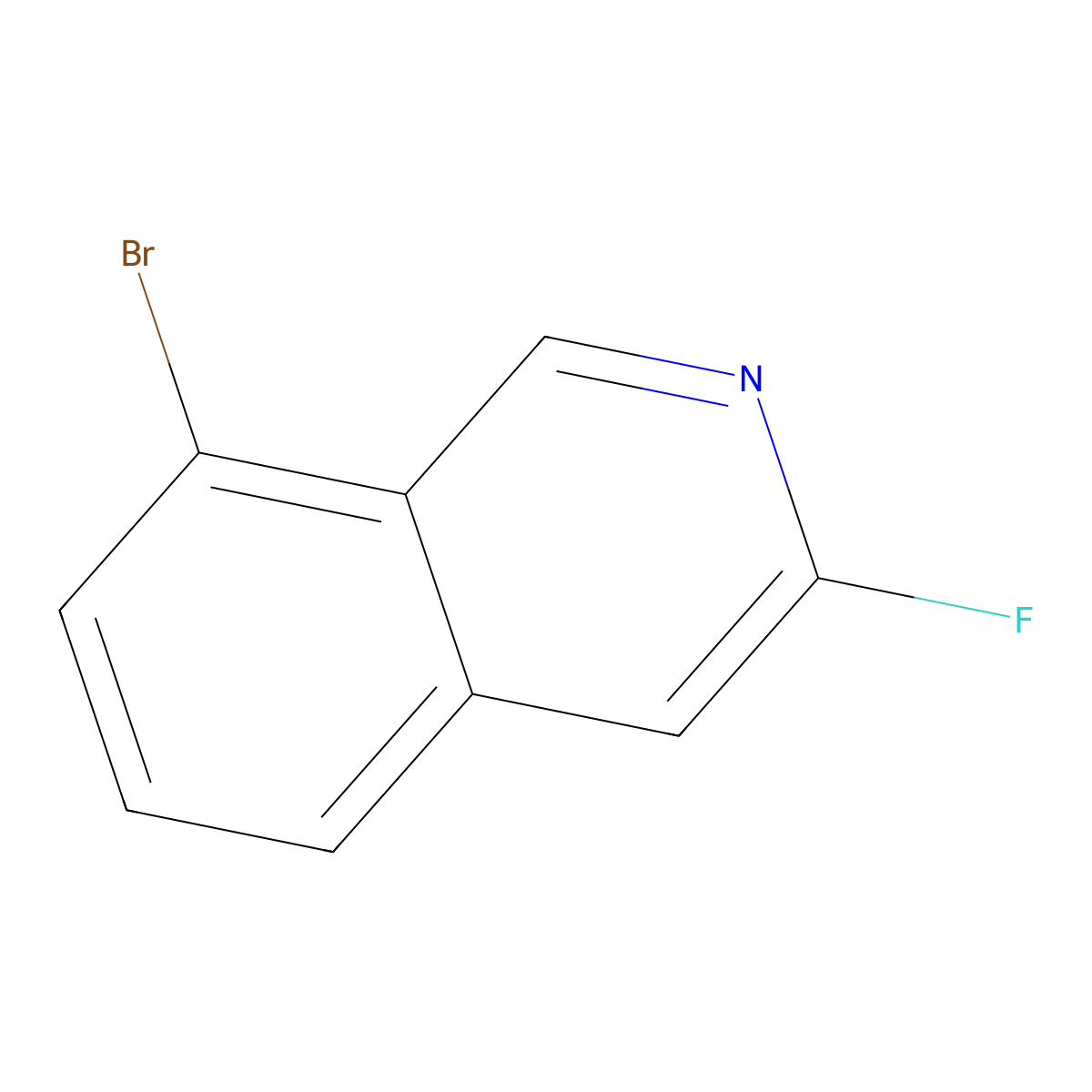 8-Bromo-3-fluoroisoquinoline molecular structure, CAS 2385645-21-4