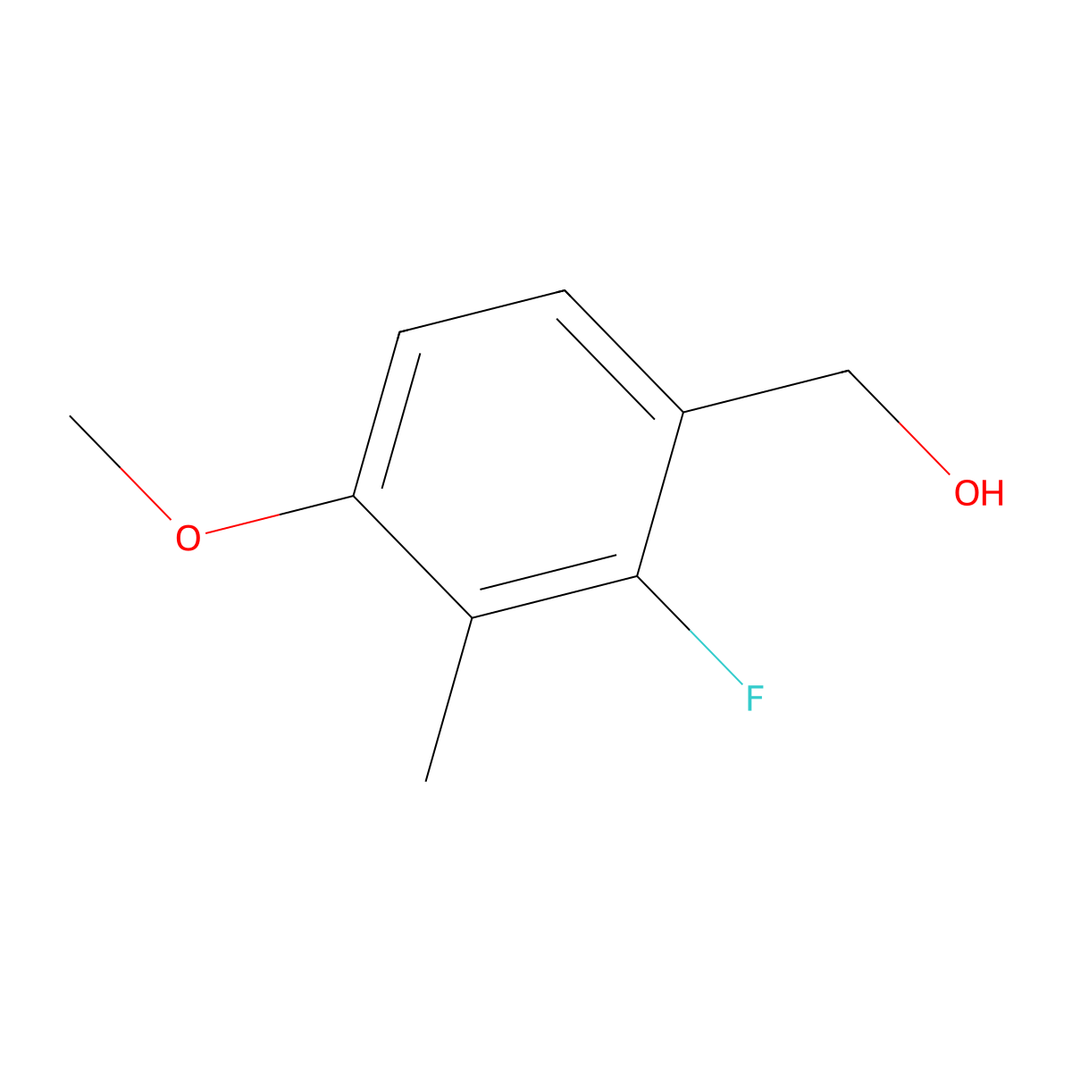 (2-Fluoro-4-methoxy-3-methylphenyl)methanol molecular structure, CAS 2385645-63-4