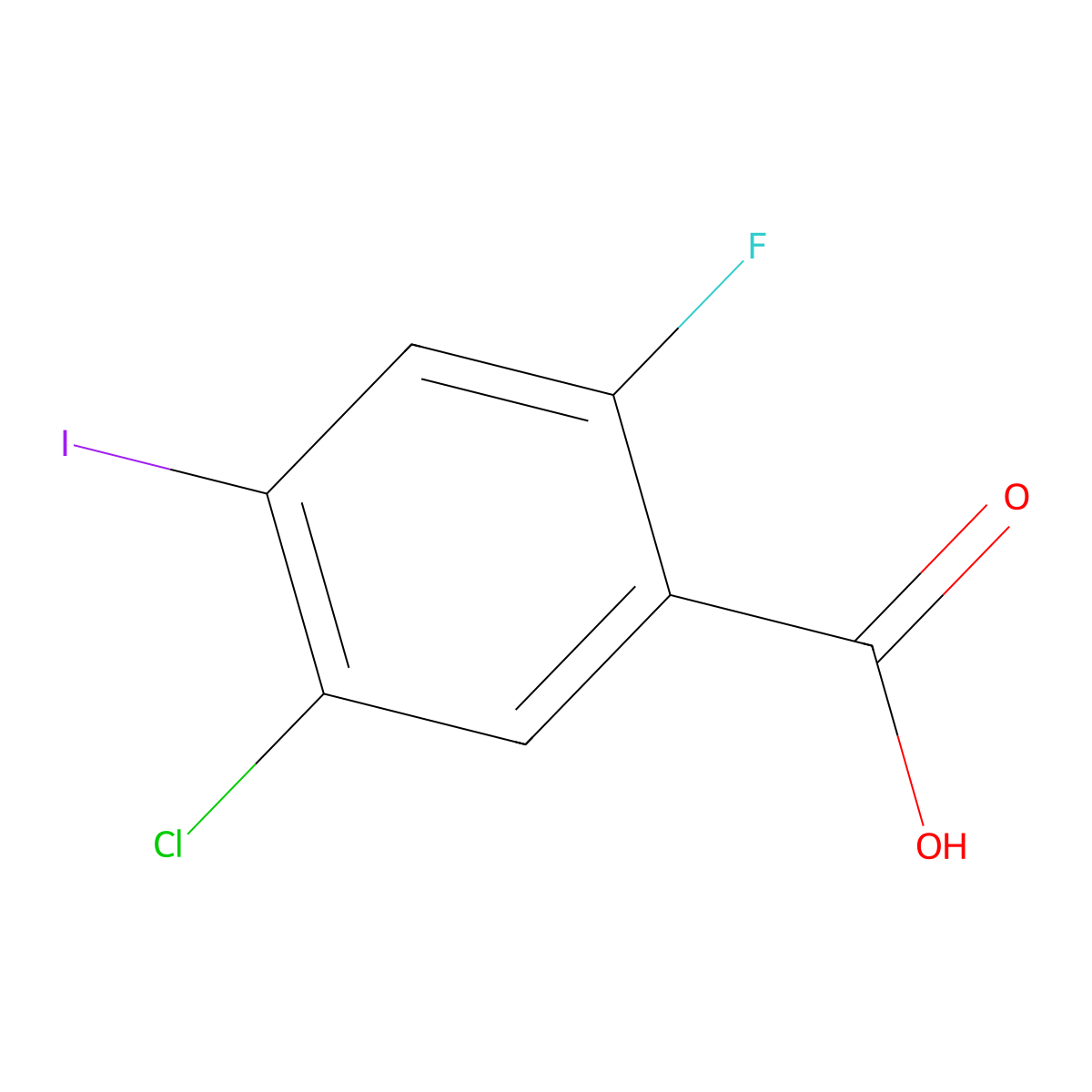 5-Chloro-2-fluoro-4-iodobenzoic acid molecular structure, CAS 2385648-39-3