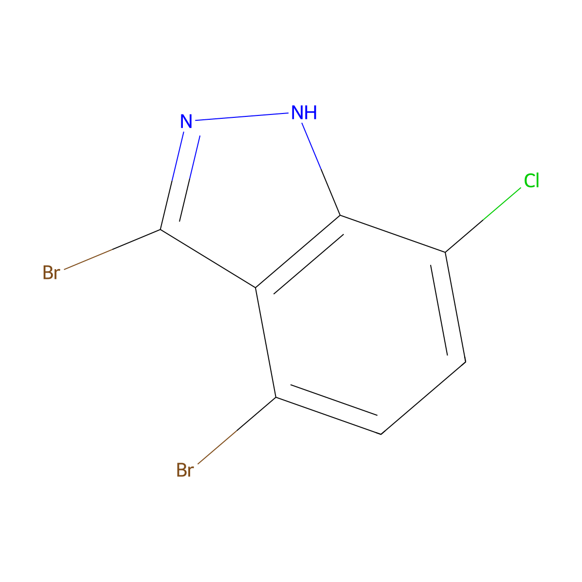 3,4-Dibromo-7-chloro-1H-indazole molecular structure, CAS 2385648-41-7