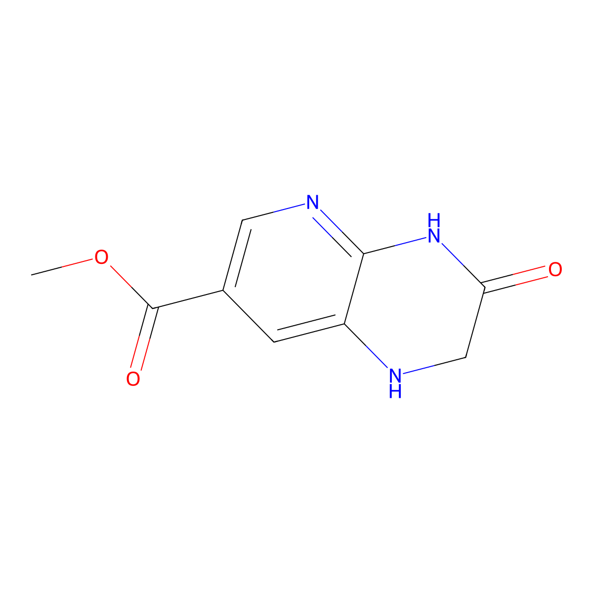 methyl 3-oxo-1H,2H,3H,4H-pyrido[2,3-b]pyrazine-7-carboxylate molecular structure, CAS 2385653-73-4