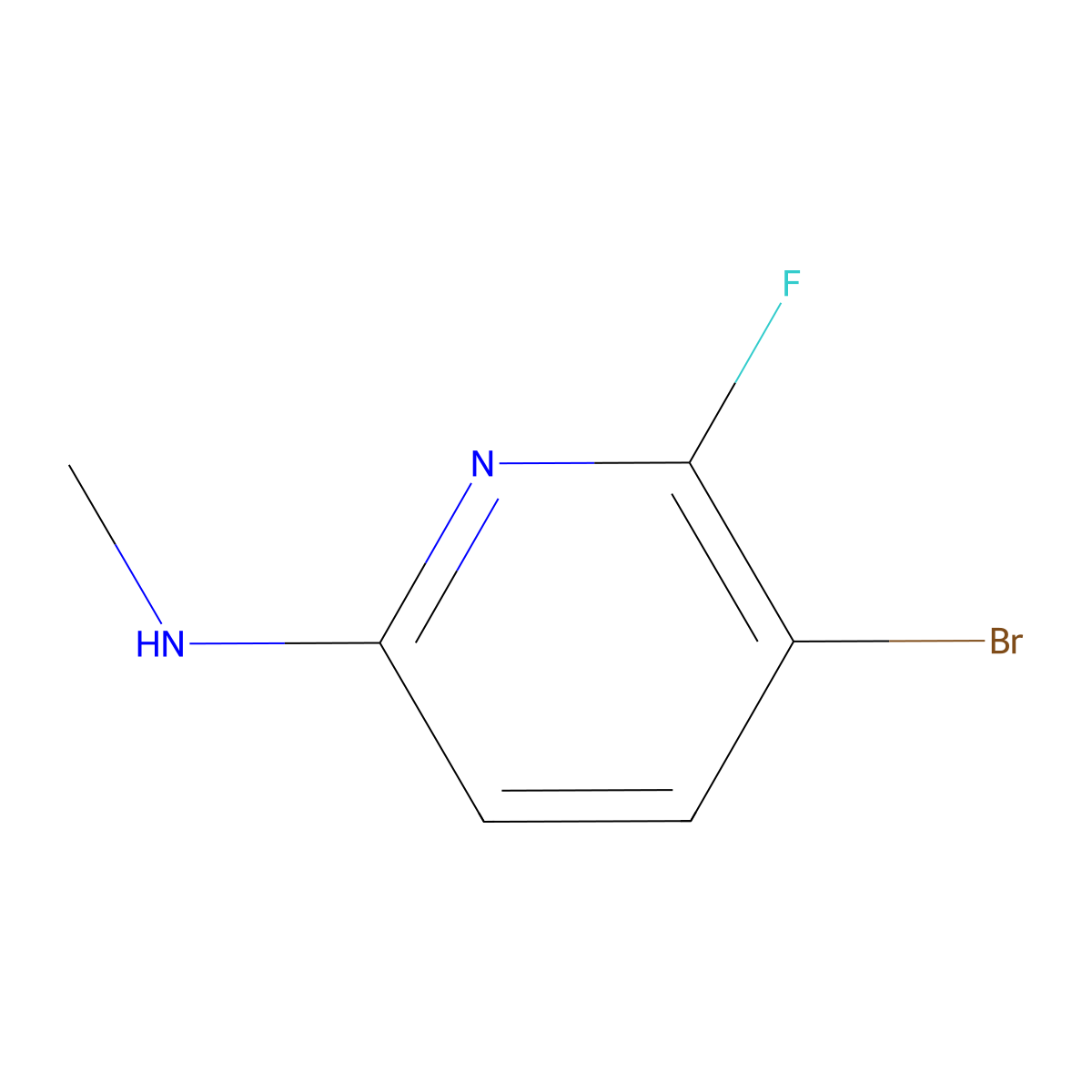 5-Bromo-6-fluoro-N-methylpyridin-2-amine molecular structure, CAS 2385661-70-9