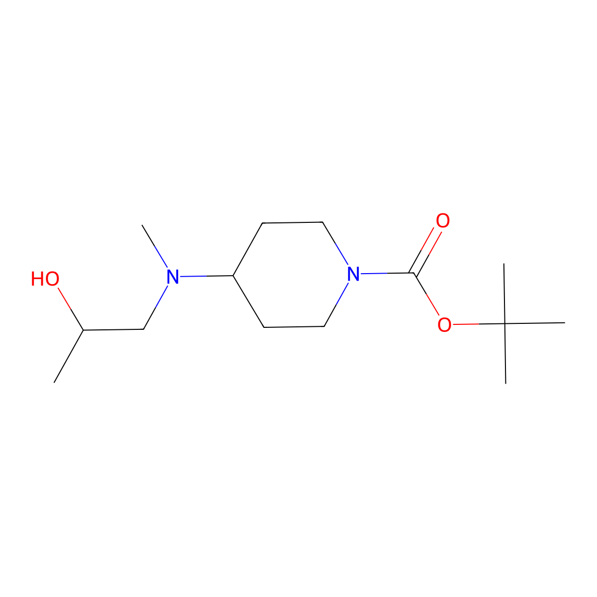 Tert-butyl 4-[(2-hydroxypropyl)(methyl)amino]piperidine-1-carboxylate molecular structure, CAS 2385666-62-4