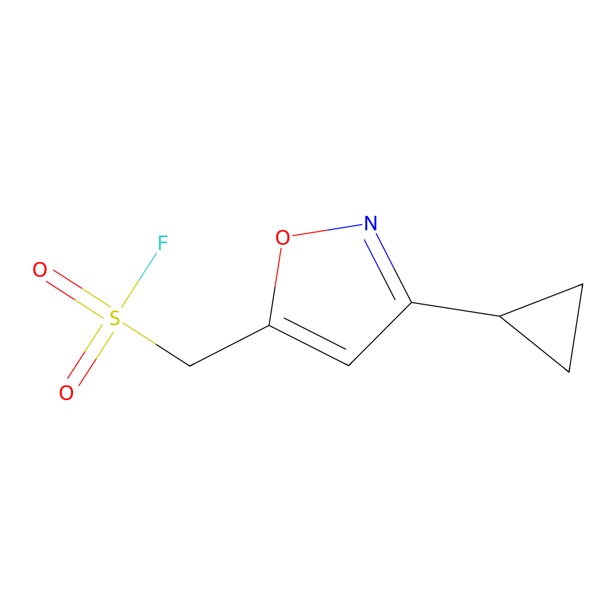 (3-Cyclopropyl-1,2-oxazol-5-yl)methanesulfonyl fluoride molecular structure, CAS 2385667-22-9